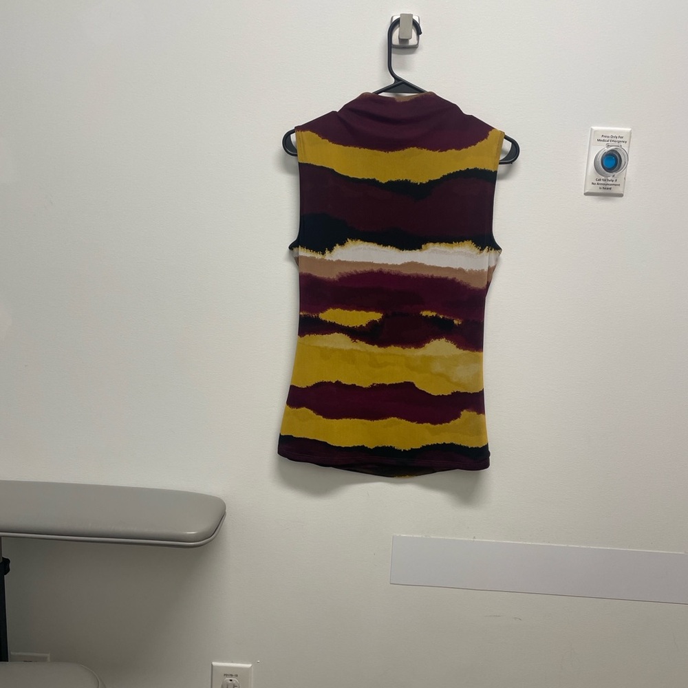 Calvin Klein Yellow and Burgundy Sleeveless Top